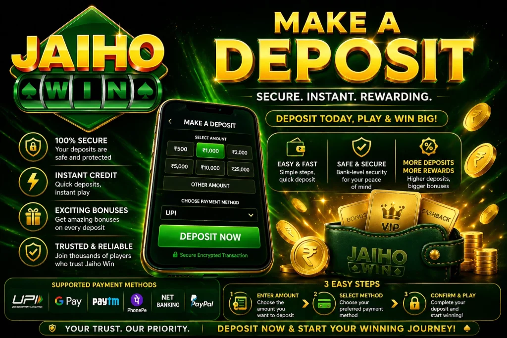 Jaiho Win Make a deposit