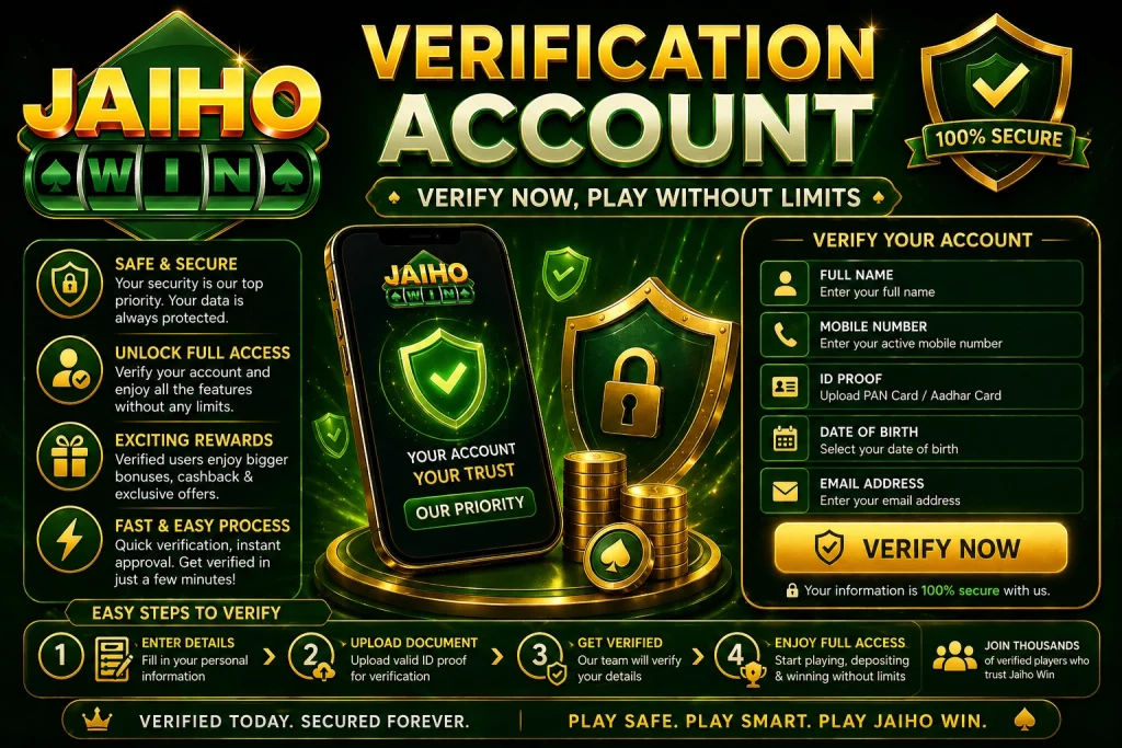 Jaiho Win Verification account