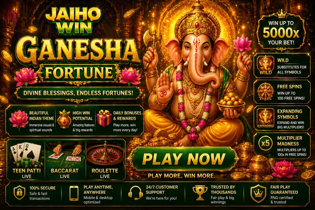 Play Ganesha Fortune at Jaiho Win in India 